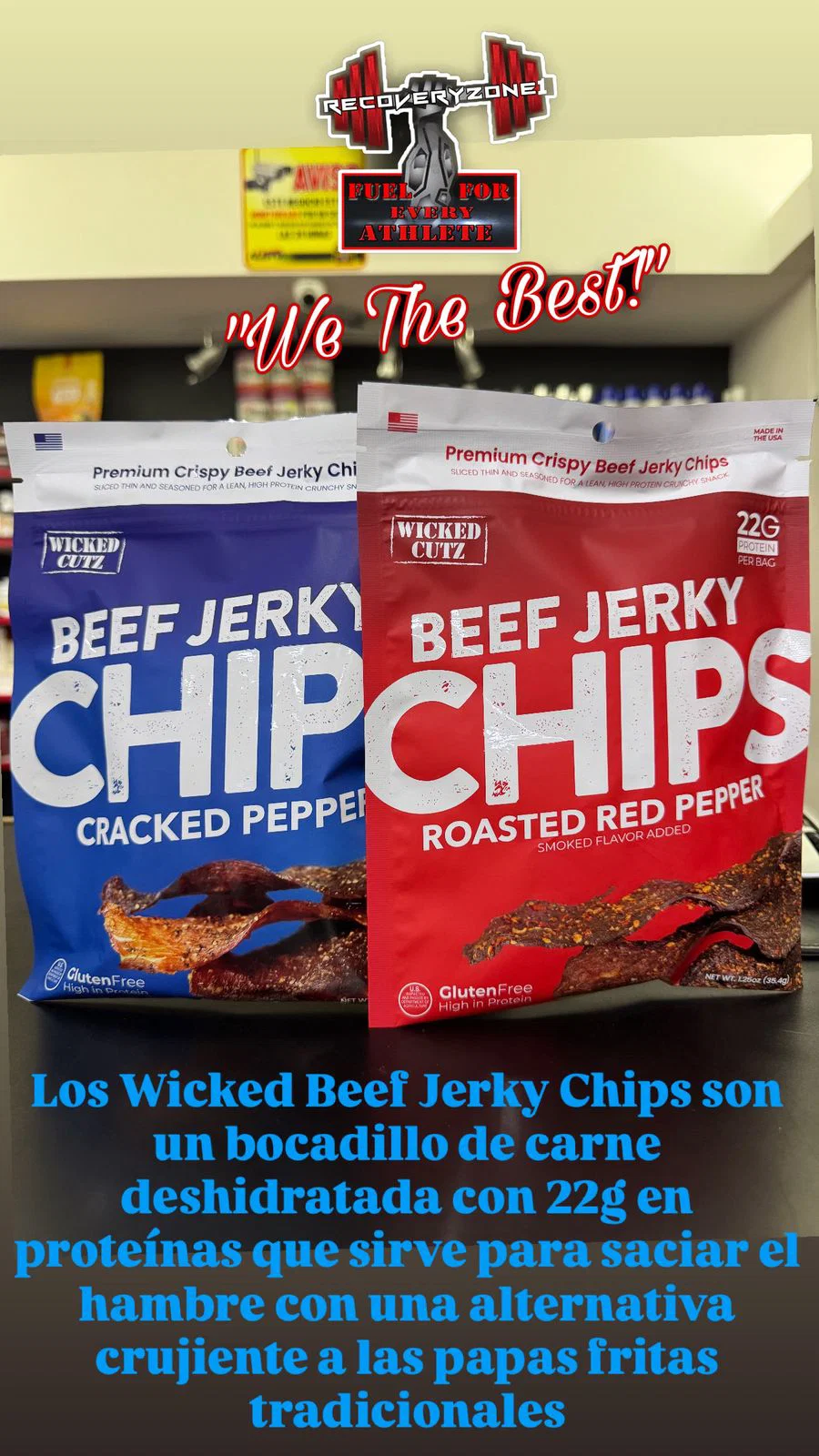 WICKED CUTZ BEEF JERKY CHIPS. (chips de carne de res deshidratada).